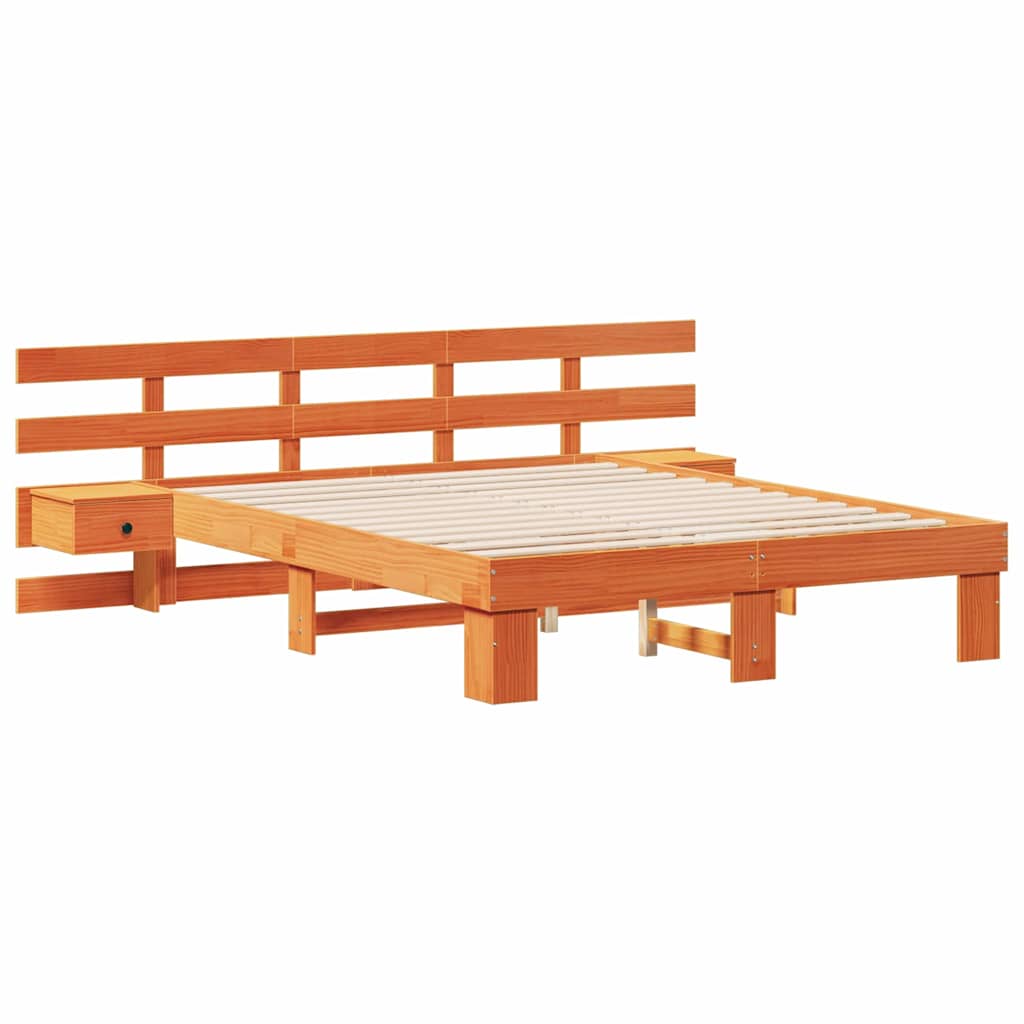 Sengestel Med Skuffe Brun 150 X 200 Cm - Billede 2
