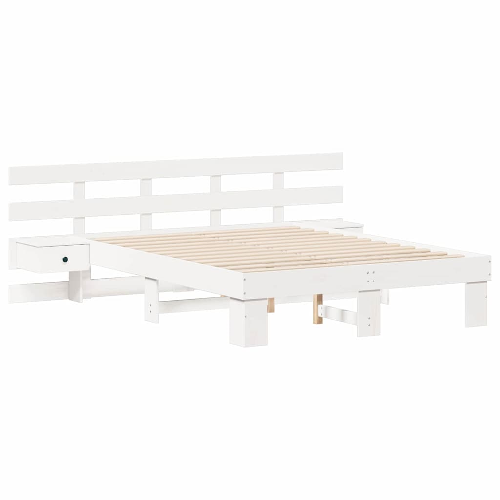 Sengestel Med Skuffe Hvid 120 X 200 Cm - Billede 2