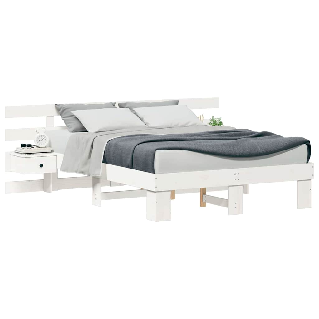 Sengestel Med Skuffe Hvid 120 X 200 Cm - Billede 3