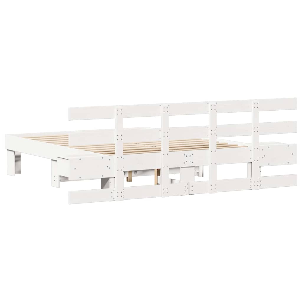 Sengestel Med Skuffe Hvid 140 X 190 Cm - Billede 7