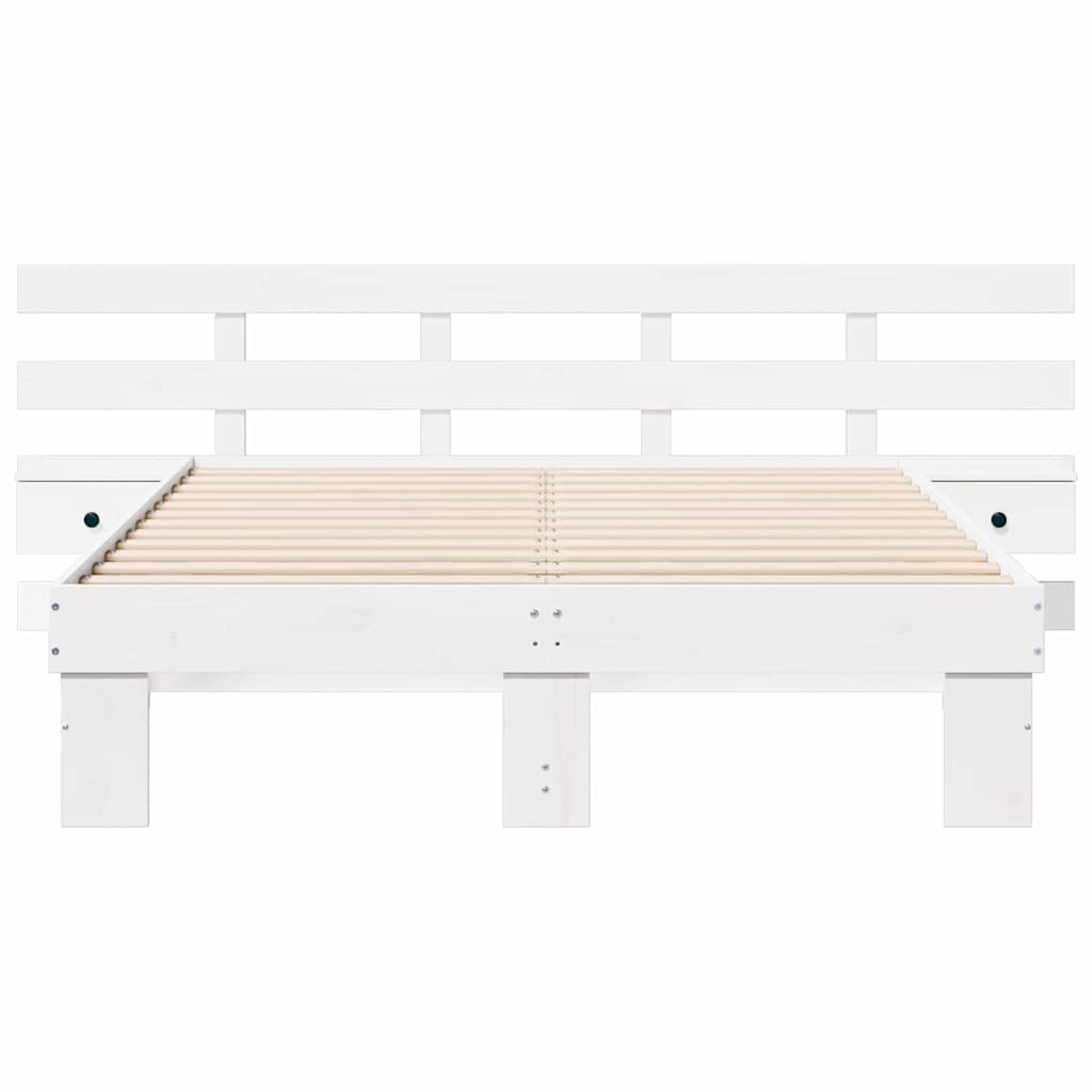 Sengestel Med Skuffe Hvid 135 X 190 Cm - Billede 5