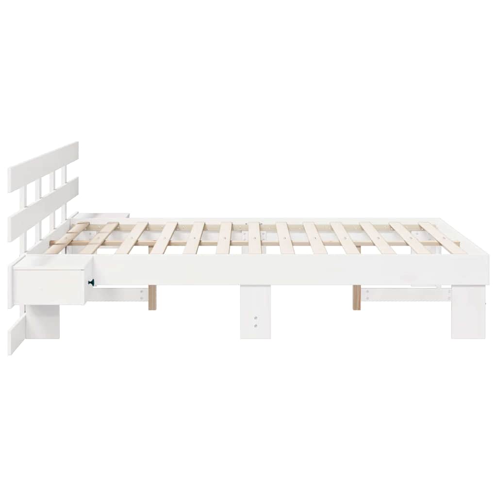Sengestel Med Skuffe Hvid 135 X 190 Cm - Billede 6