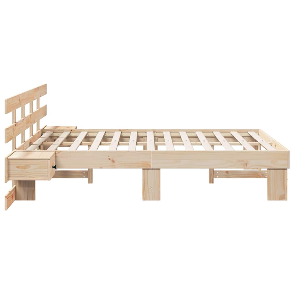 Sengestel Med Skuffe Brun 120 X 190 Cm Massivt Fyrretræ - Billede 6
