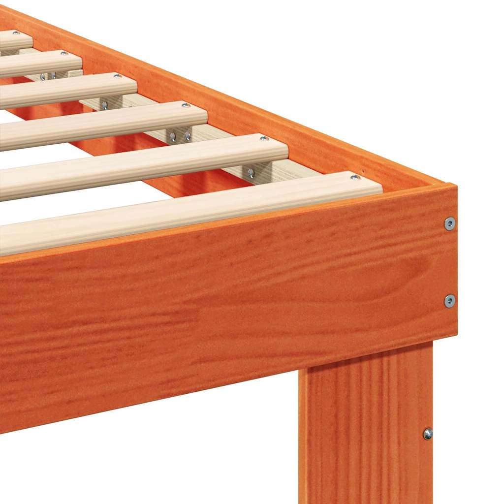 Sengestel Med Skuffe Brun 120 X 190 Cm Massivt Fyrretræ - Billede 8