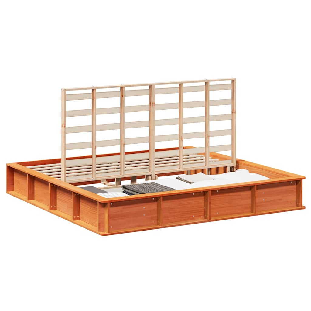 Sengestel Gyldenbrun 180 X 200 Cm Massiv Fyrretræ - Billede 3