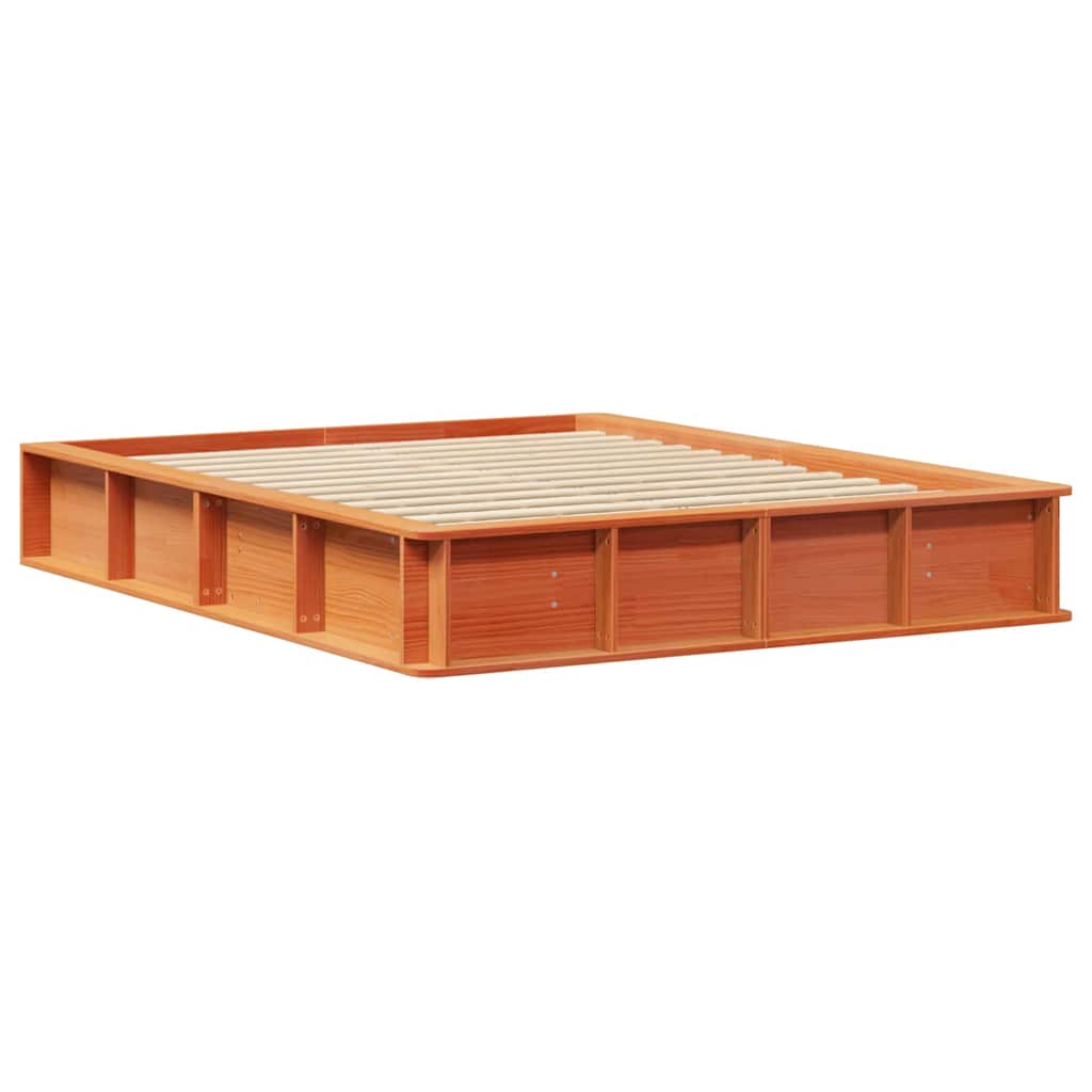 Sengestel Gyldenbrun 150 X 200 Cm Massiv Fyrretræ - Billede 2