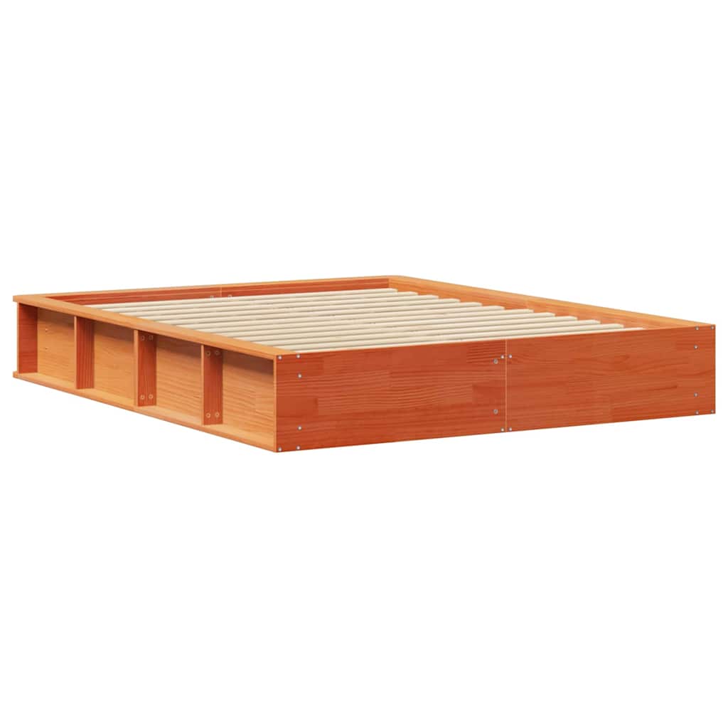 Sengestel Gyldenbrun 150 X 200 Cm Massiv Fyrretræ - Billede 7