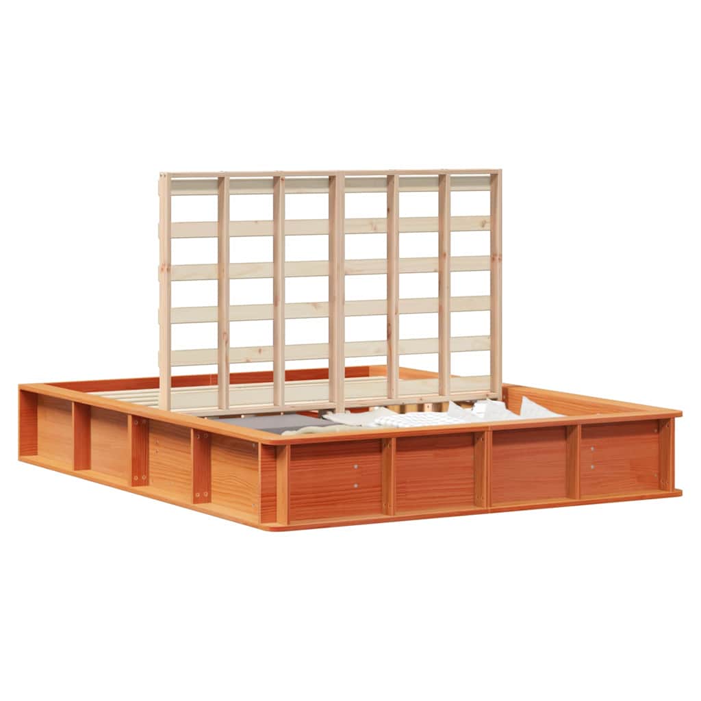Sengestel Gyldenbrun 150 X 200 Cm Massiv Fyrretræ - Billede 3