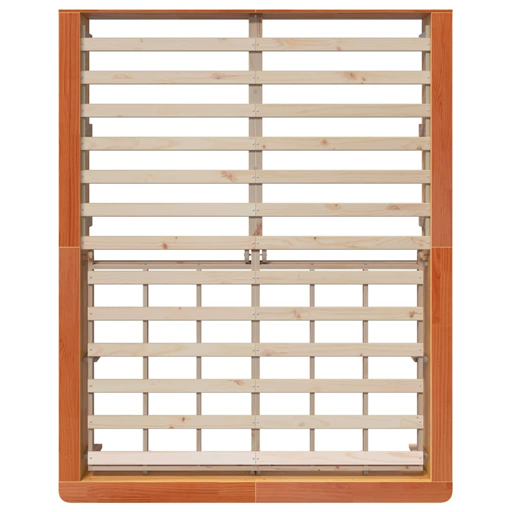 Sengestel Gyldenbrun 150 X 200 Cm Massiv Fyrretræ - Billede 8