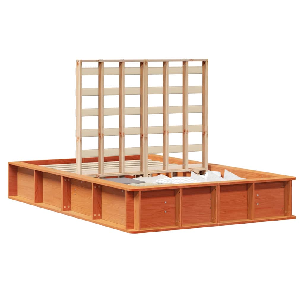 Sengestel Gyldenbrun 210 X 118 X 30 Cm Massiv Fyrretræ - Billede 3