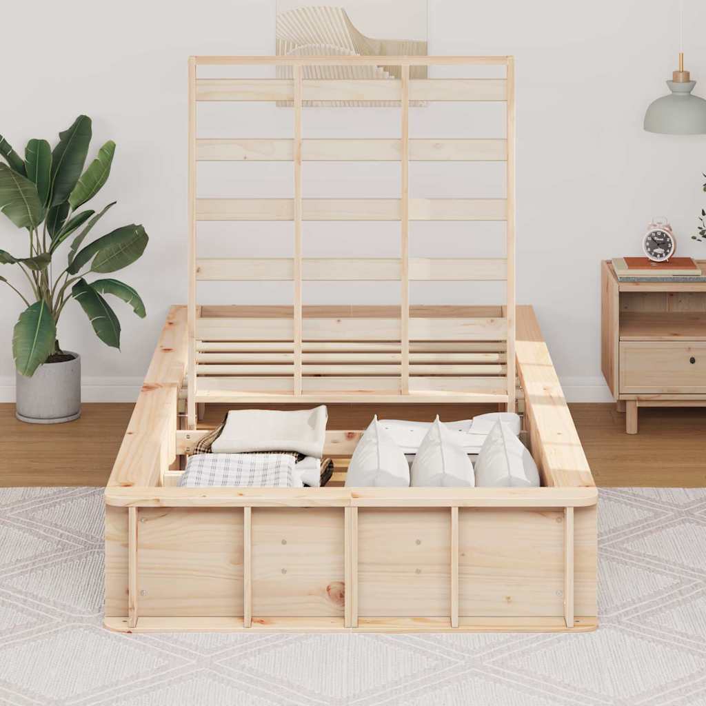 Sengestel Massiv Fyrretræ 210 X 118 X 30 Cm Massiv Fyrretræ - Billede 4