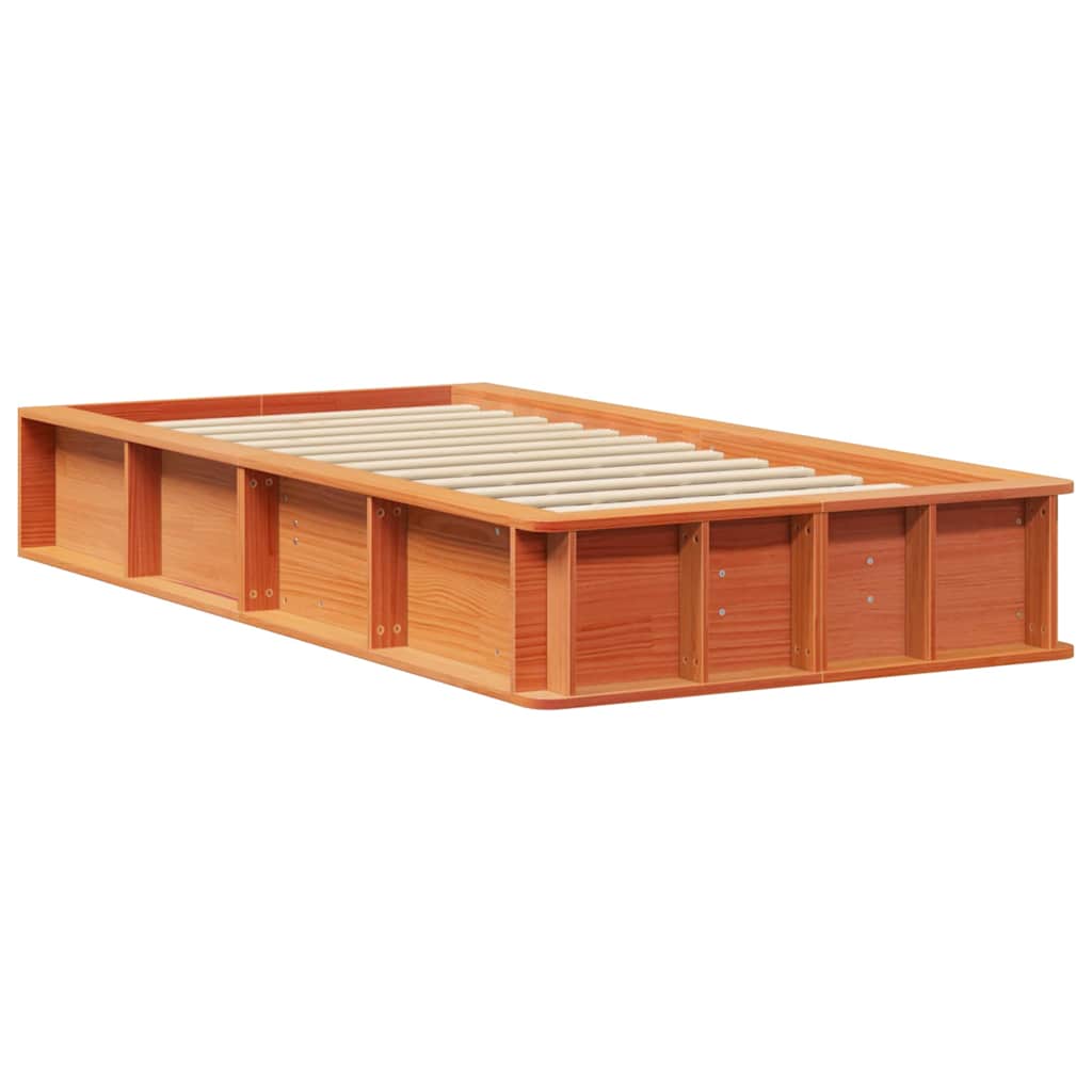 Sengestel Gyldenbrun 210 X 118 X 30 Cm Massiv Fyrretræ - Billede 2