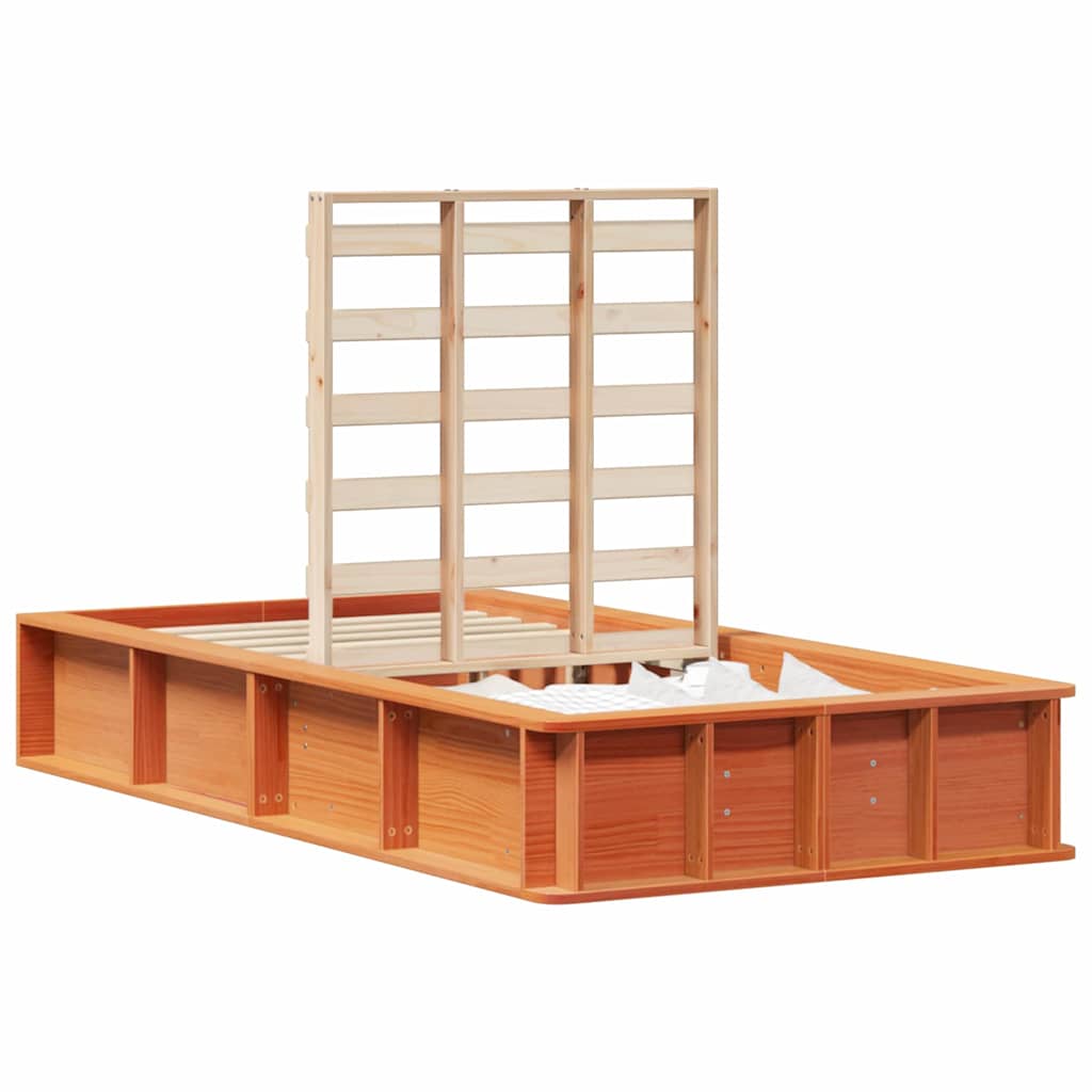 Sengestel Gyldenbrun 210 X 118 X 30 Cm Massiv Fyrretræ - Billede 3