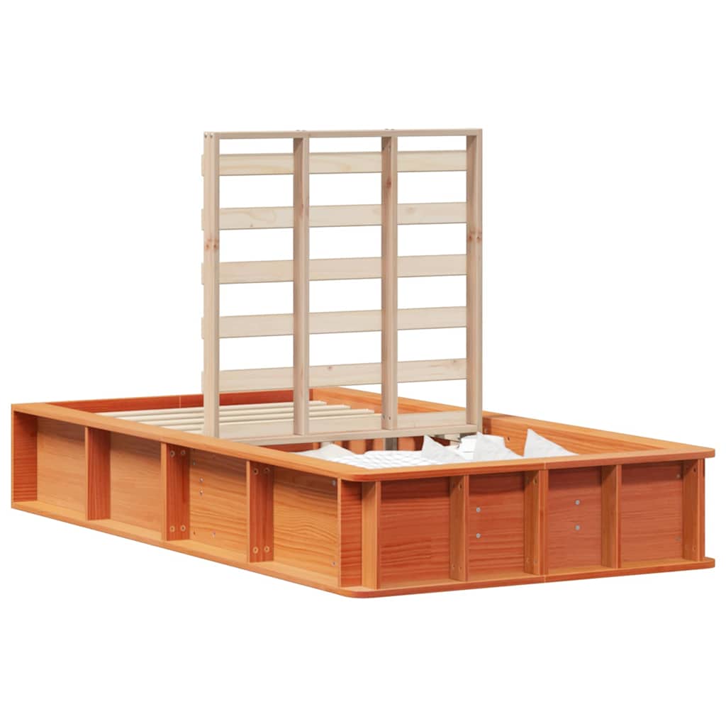 Sengestel Gyldenbrun 210 X 118 X 30 Cm Massiv Fyrretræ - Billede 3