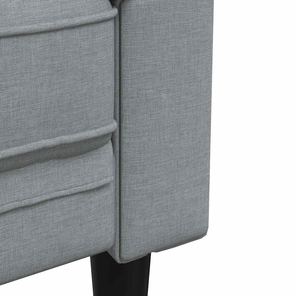 Sofa Sæt Lysegrå Stof - Billede 6