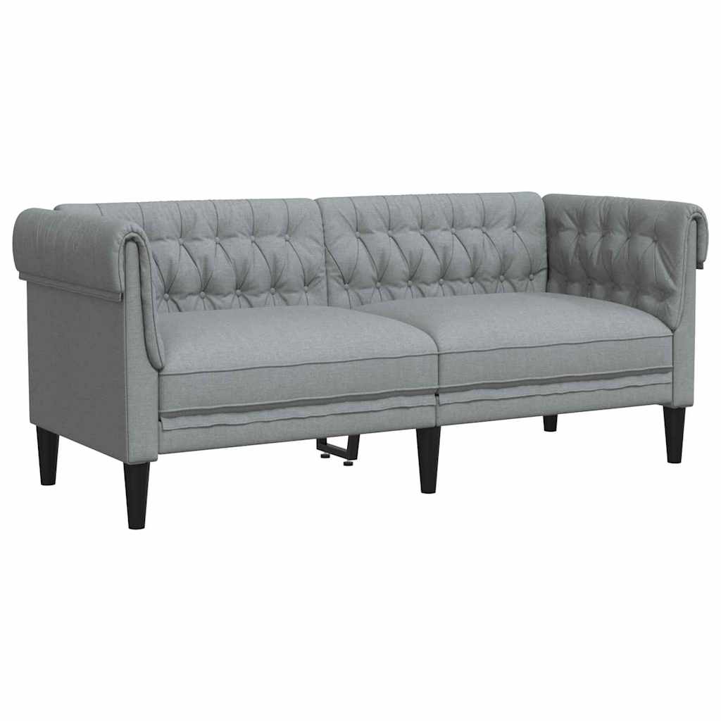 Sofa Sæt Lysegrå Stof - Billede 4
