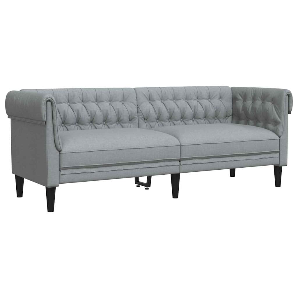 Sofa Sæt Lysegrå Stof - Billede 5