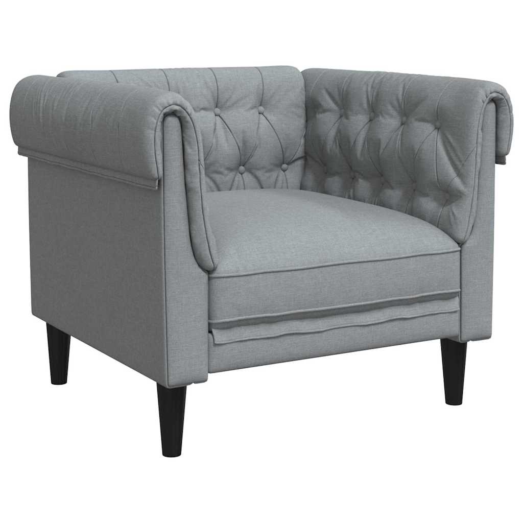 Sofa Sæt Lysegrå Stof - Billede 4