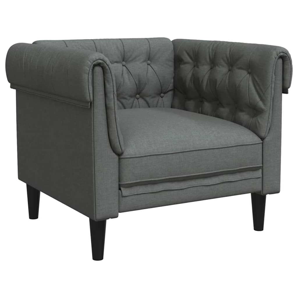 Sofa Sæt Mørkegrå Stof - Billede 4
