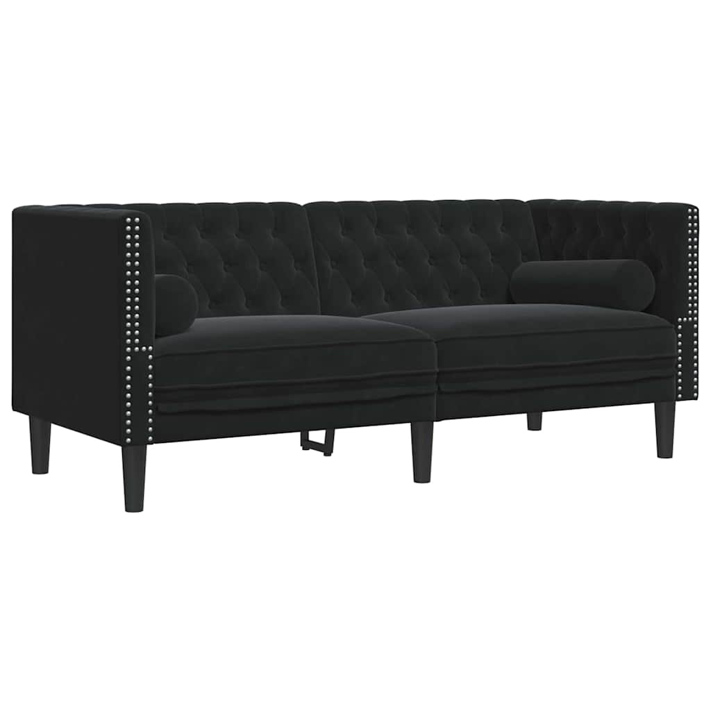 Sofa Sæt Sort Fløjl - Billede 5