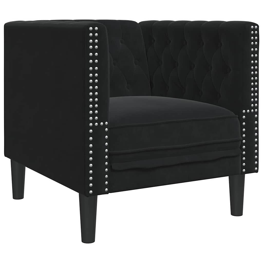 Sofa Sæt Sort Fløjl - Billede 6