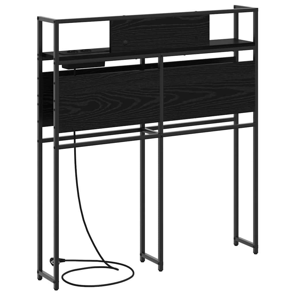 Opbevaringshovedgavl Sort Eg 90 Cm Konstrueret Træ - Billede 6