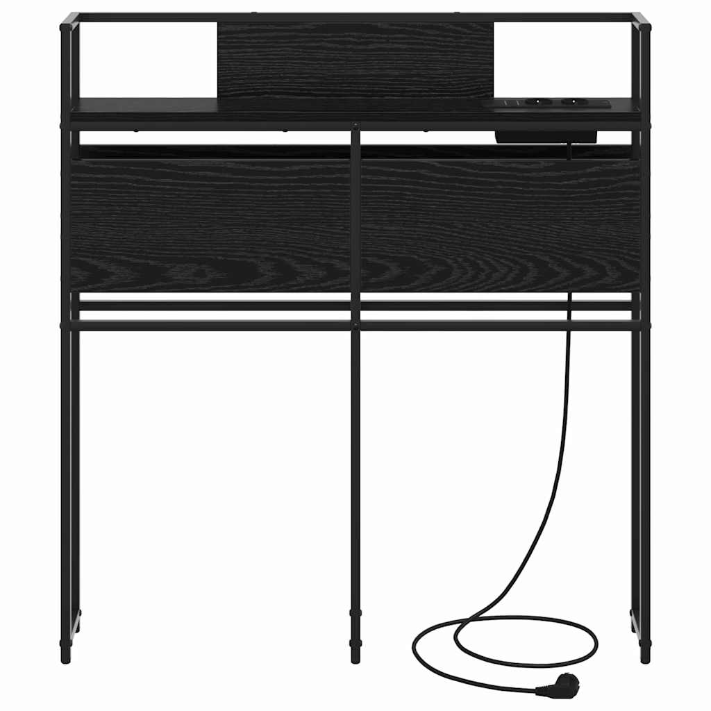 Opbevaringshovedgavl Sort Eg 90 Cm Konstrueret Træ - Billede 4