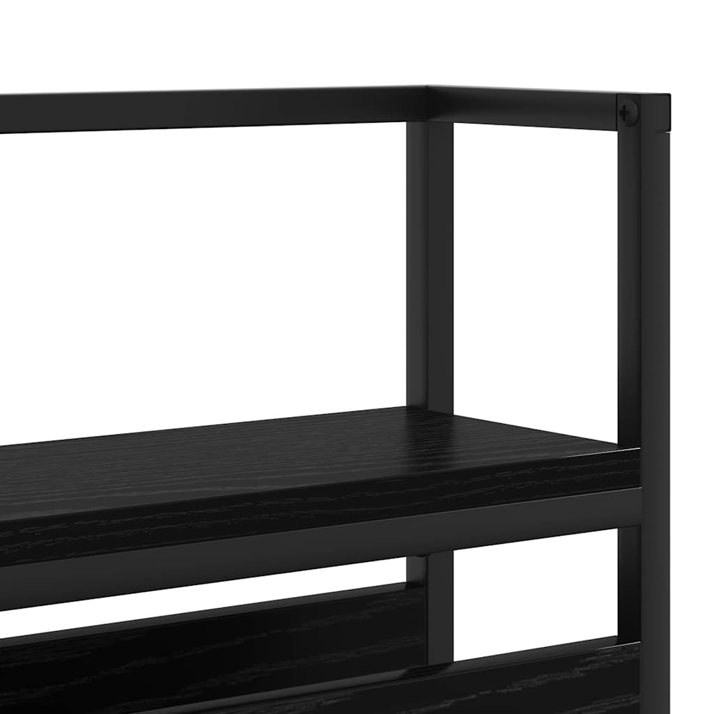Opbevaringshovedgavl Sort Eg 120 Cm Konstrueret Træ - Billede 8