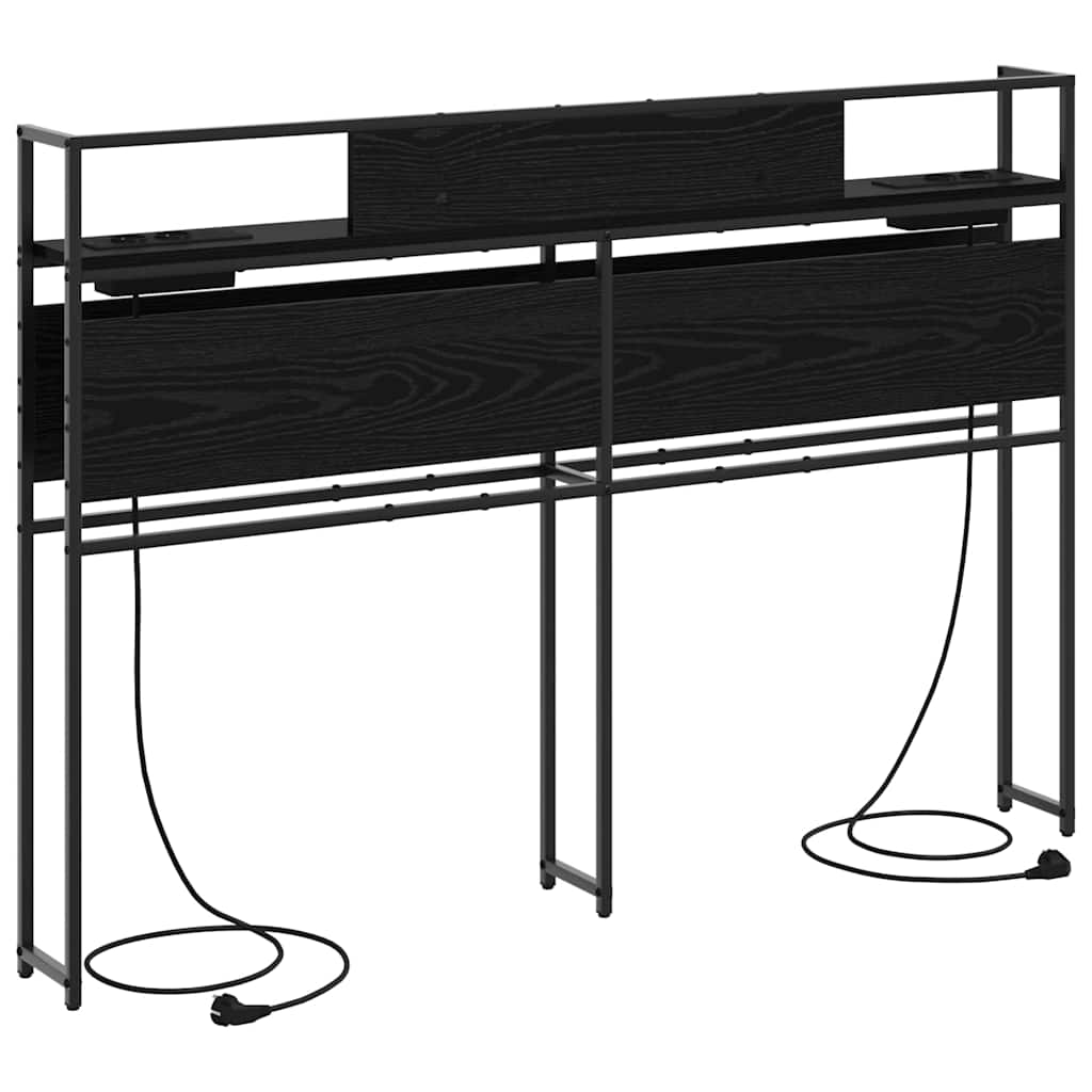 Opbevaringshovedgavl Sort Eg 140 Cm Konstrueret Træ - Billede 6