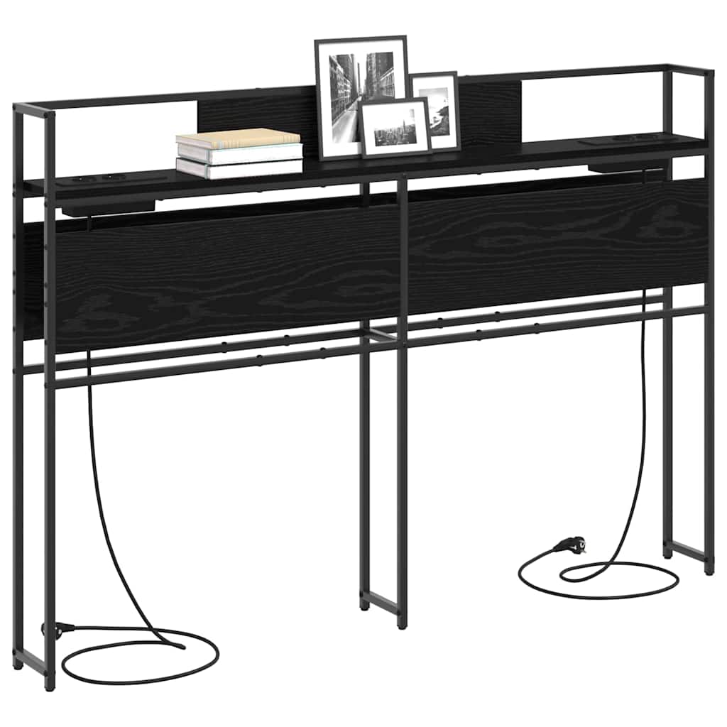 Opbevaringshovedgavl Sort Eg 140 Cm Konstrueret Træ - Billede 3