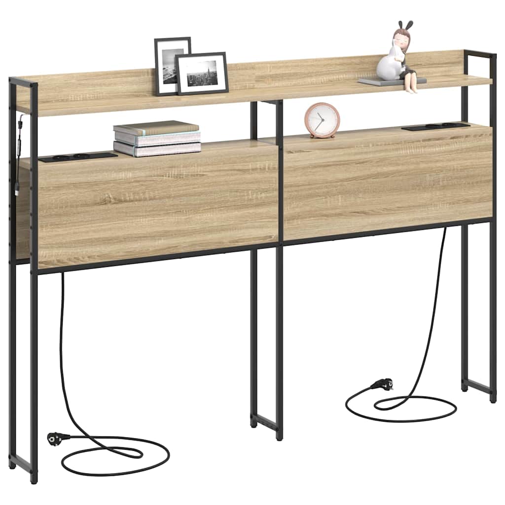 Opbevaringshovedgavl Med Hylde Sonoma-eg 150 Cm Konstrueret Træ - Billede 3
