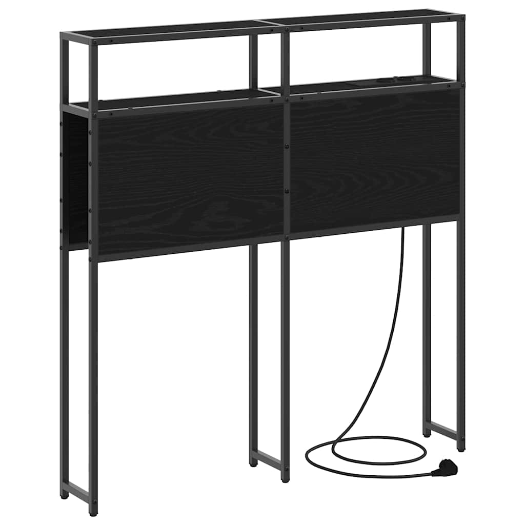 Opbevaringshovedgavl Sort Eg 80 Cm Konstrueret Træ - Billede 2