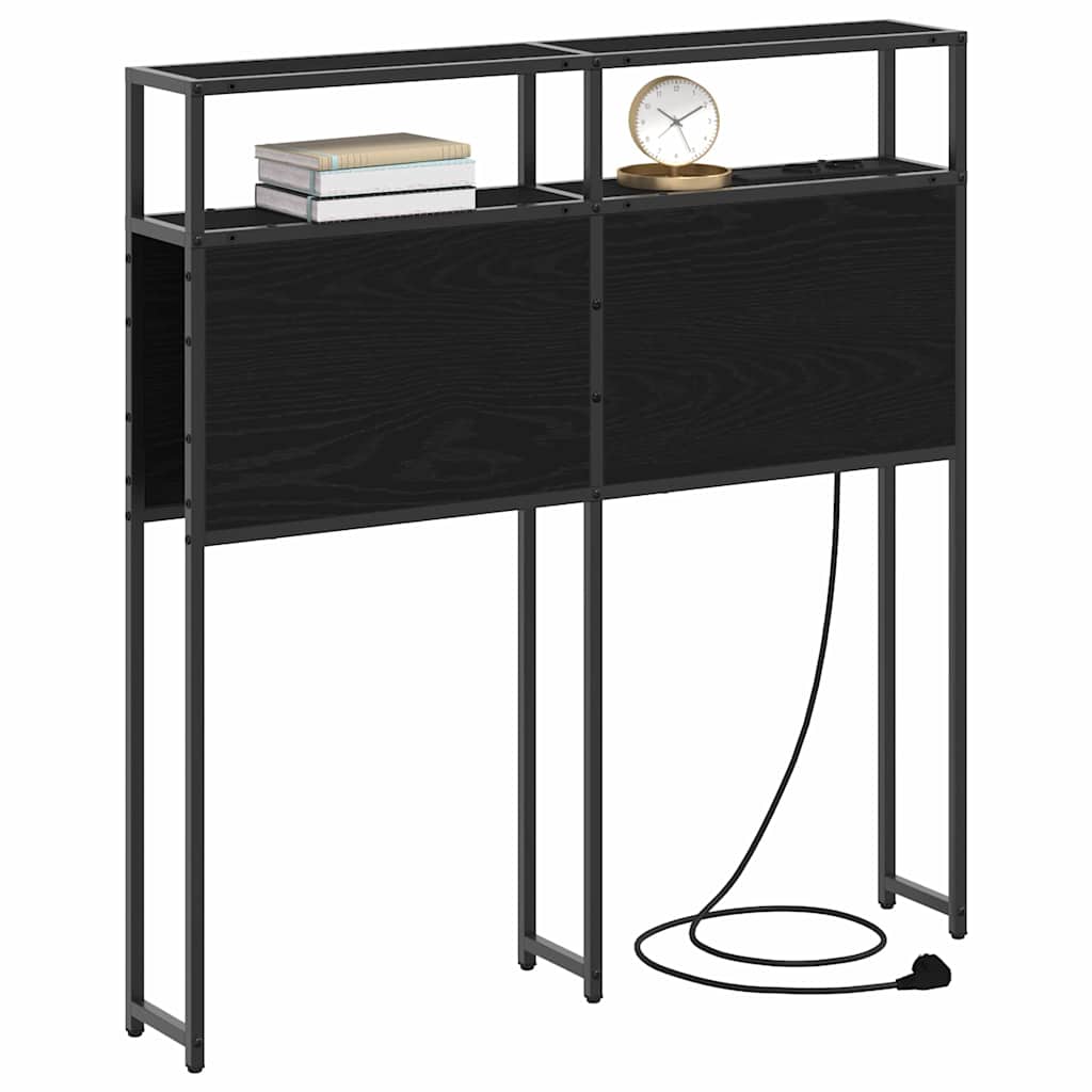 Opbevaringshovedgavl Sort Eg 80 Cm Konstrueret Træ - Billede 3
