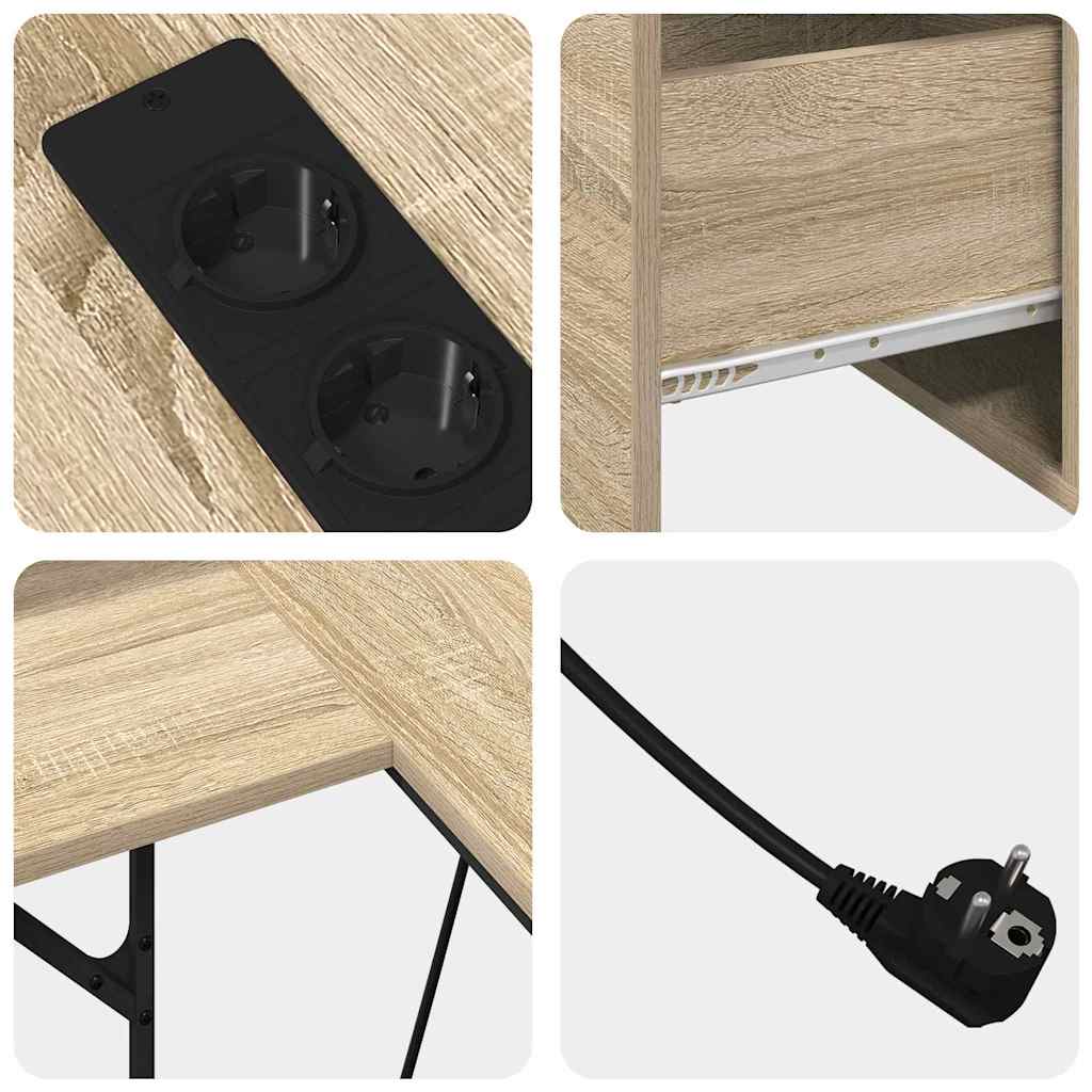 Bord Med Skuffe Sonoma-eg 182 X 101 X 87,5 Cm Konstrueret Træ - Billede 10