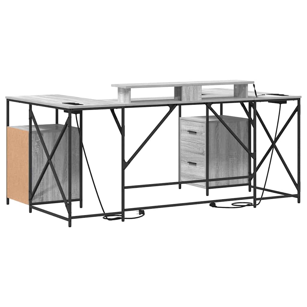 Bord Grå Sonoma-eg 182 X 101 X 87,5 Cm Konstrueret Træ - Billede 9