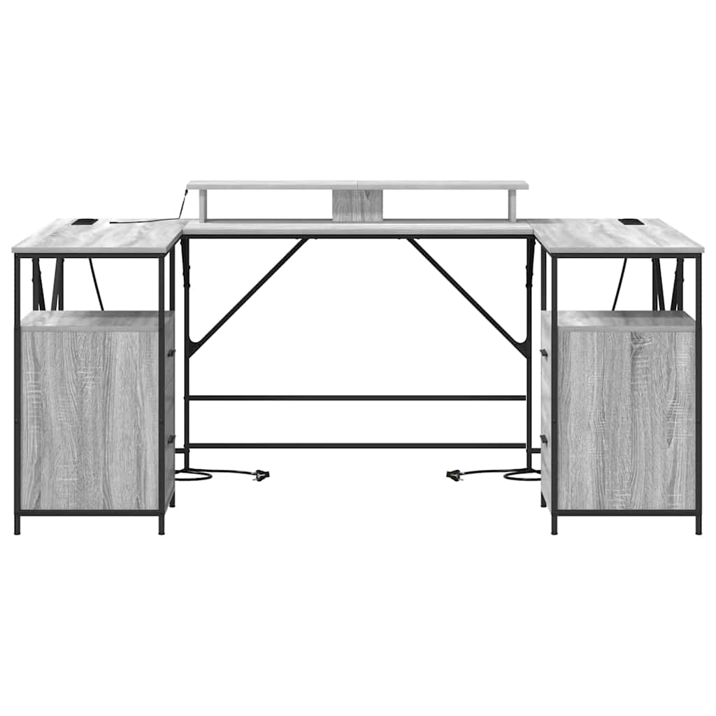 Bord Grå Sonoma-eg 182 X 101 X 87,5 Cm Konstrueret Træ - Billede 7