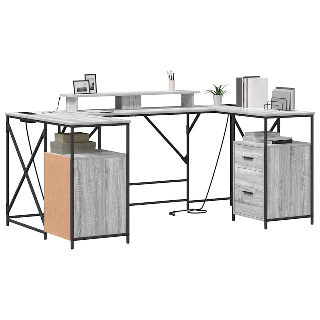 Bord Grå Sonoma-eg 182 X 101 X 87,5 Cm Konstrueret Træ - Billede 3