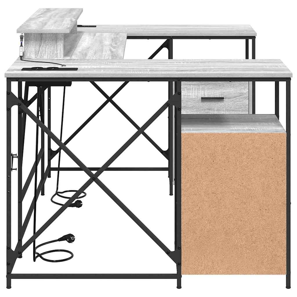 Bord Grå Sonoma-eg 182 X 101 X 87,5 Cm Konstrueret Træ - Billede 8