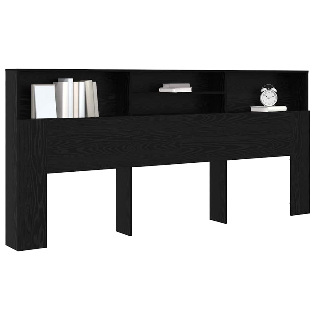 Hovedgærde Skab Sort Eg 220 19 101,5 Cm Konstrueret Træ - Billede 3