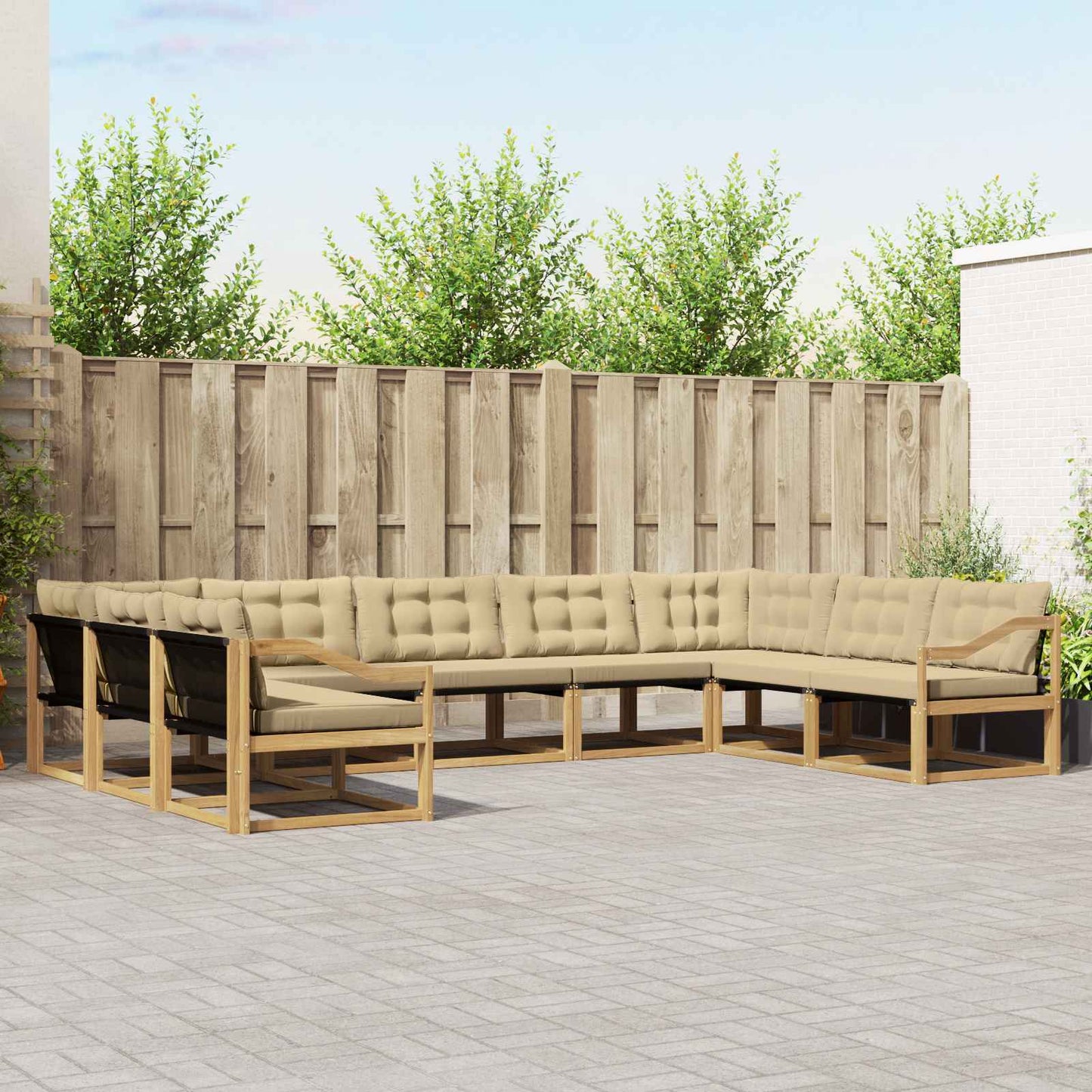 Udendørs Sofagruppe Med Pude 9 Dele - Variant 3389079
