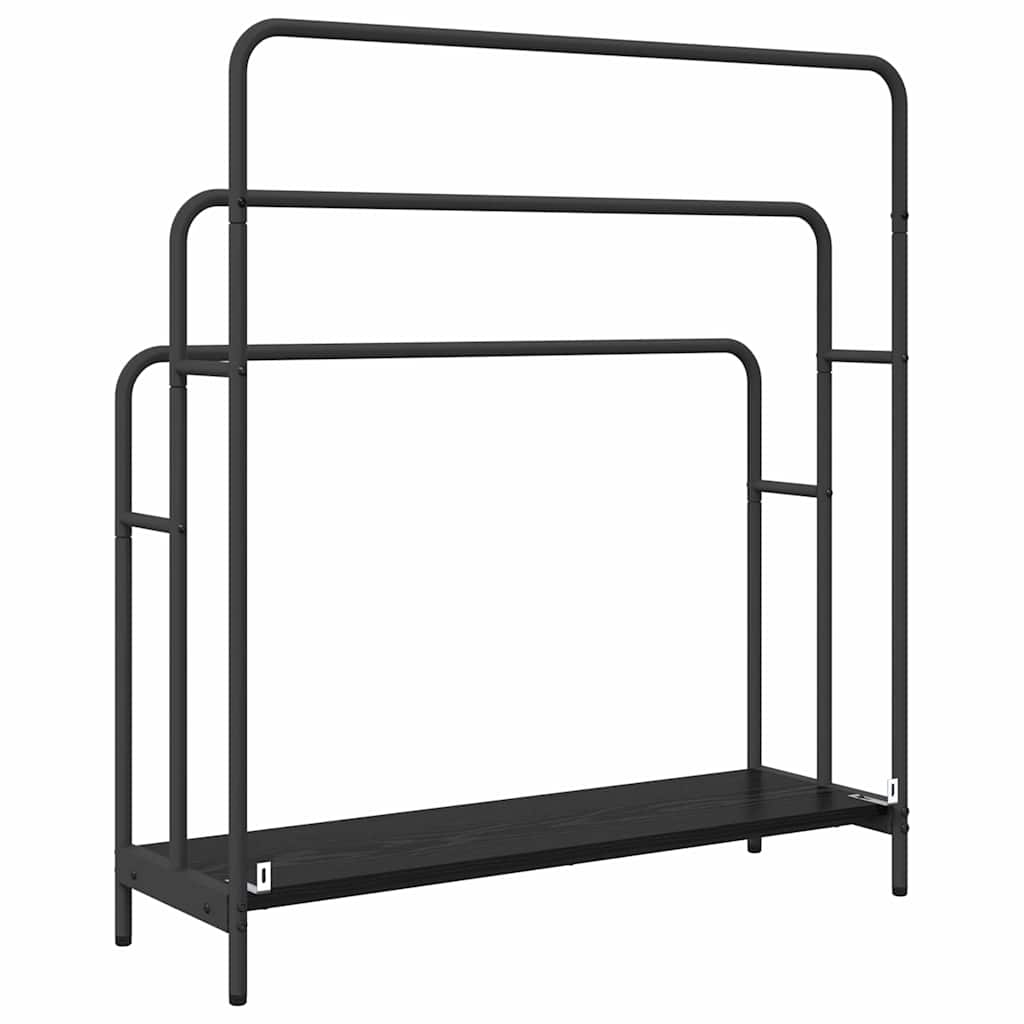 Tøjstativ Med Hylde Sort Eg 90 X 30 X 100.5 Cm Konstrueret Træ - Billede 7