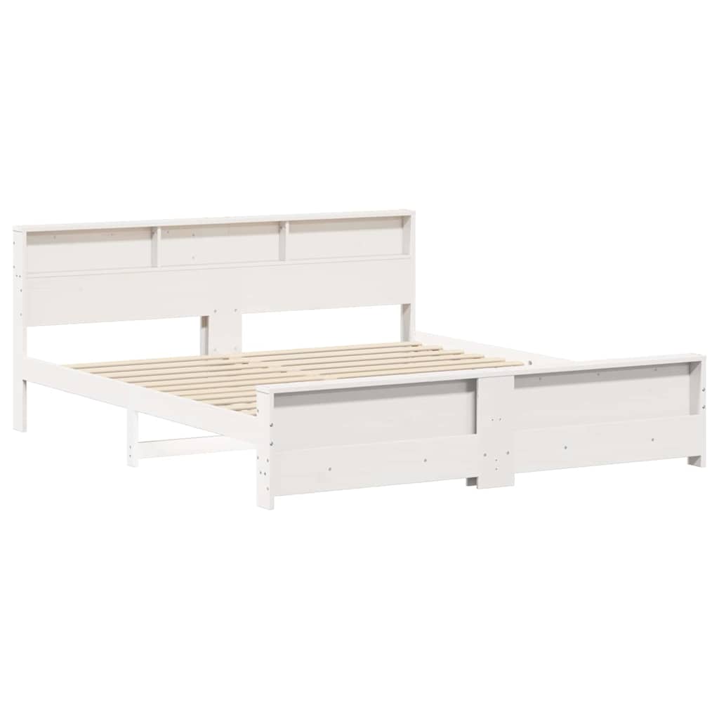 Sengestel Med Hovedgærde Hvid 180 X 200 Cm Massivt Fyrretræ - Billede 2