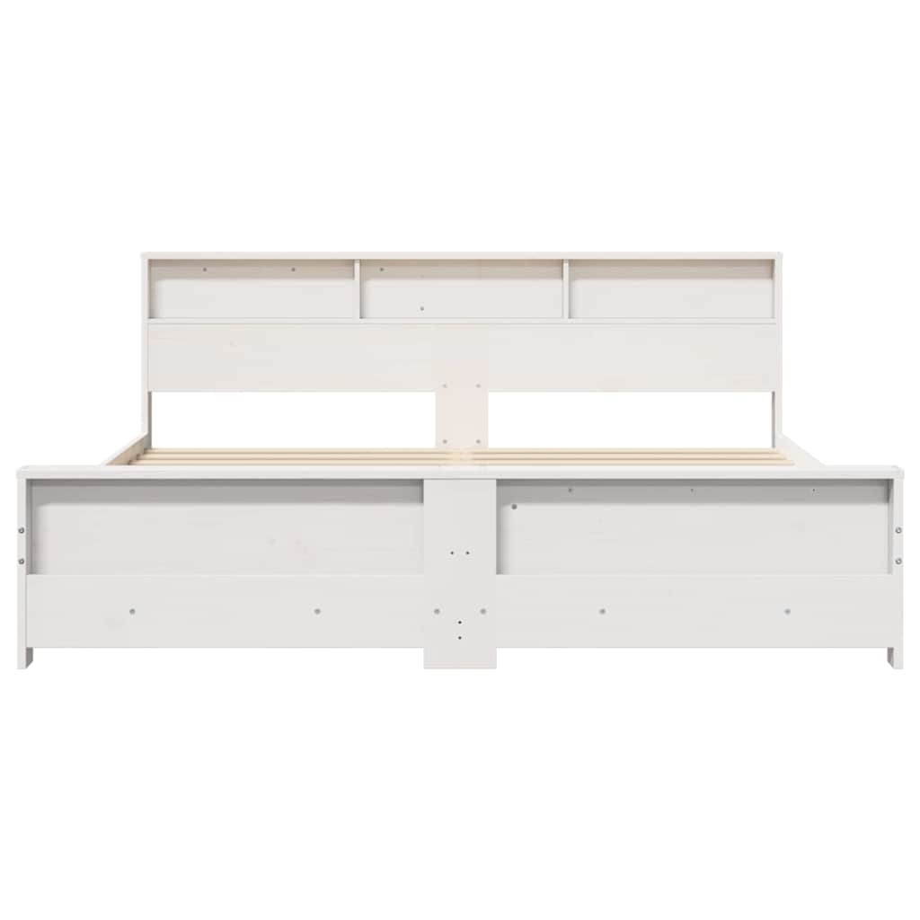 Sengestel Med Hovedgærde Hvid 180 X 200 Cm Massivt Fyrretræ - Billede 5