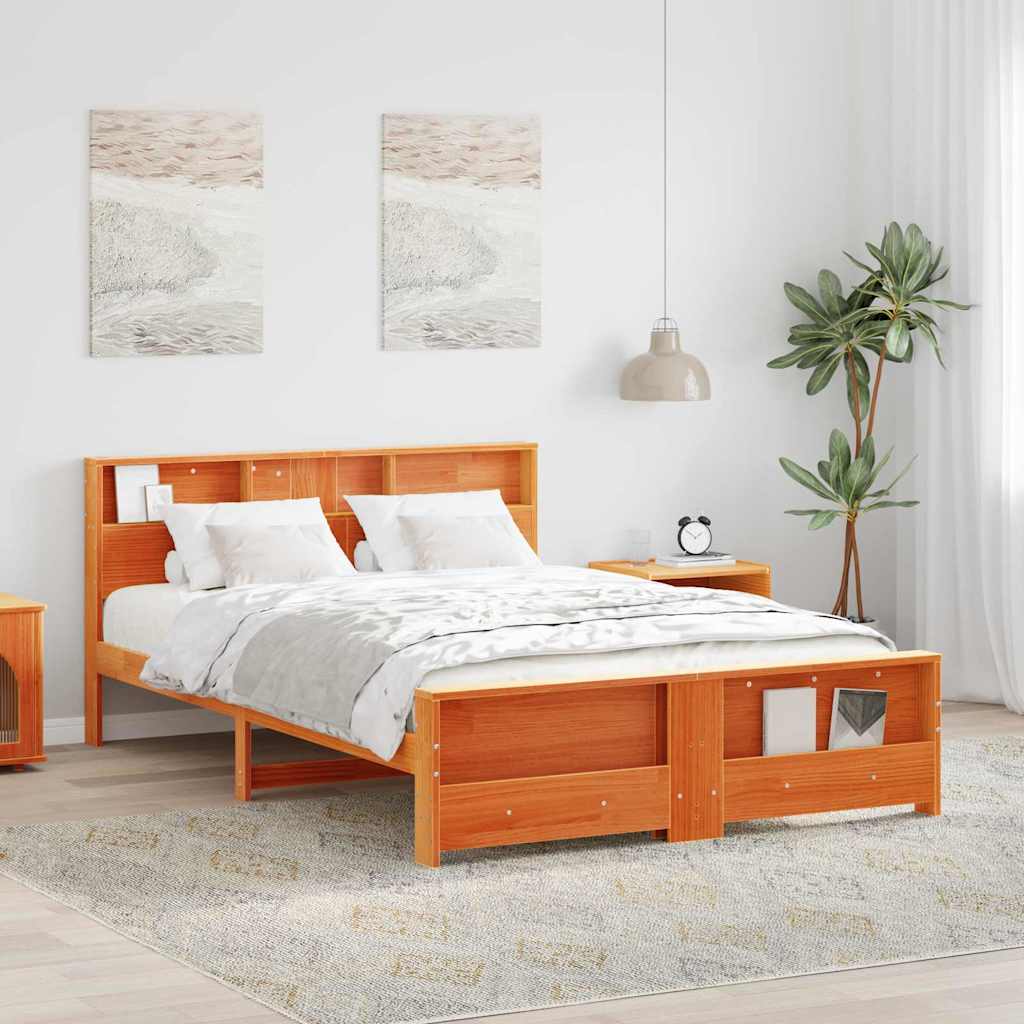 Sengestel Gyldenbrun 140 X 200 Cm Massivt Fyrretræ - Hovedbillede