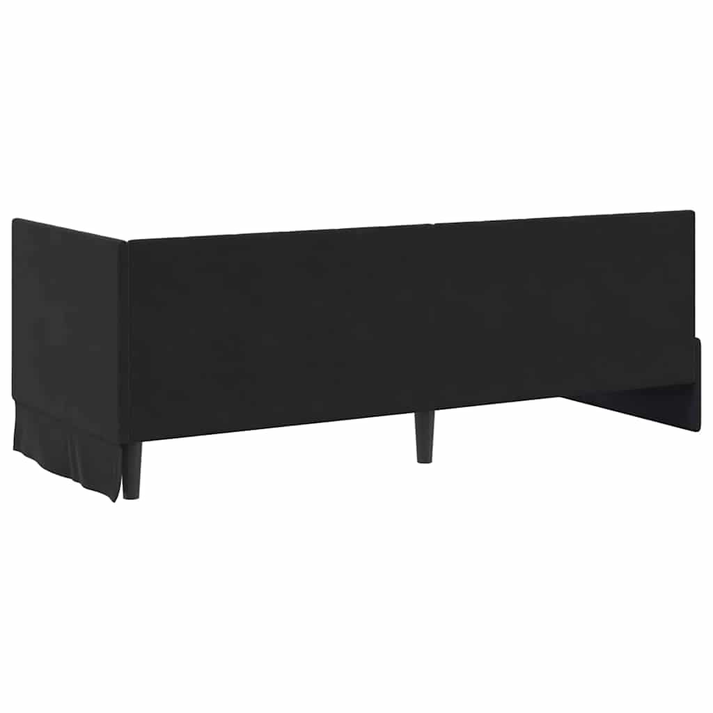 Hjørnesengramme Med Madras Sort 80 X 200 Cm Fløjl - Billede 9