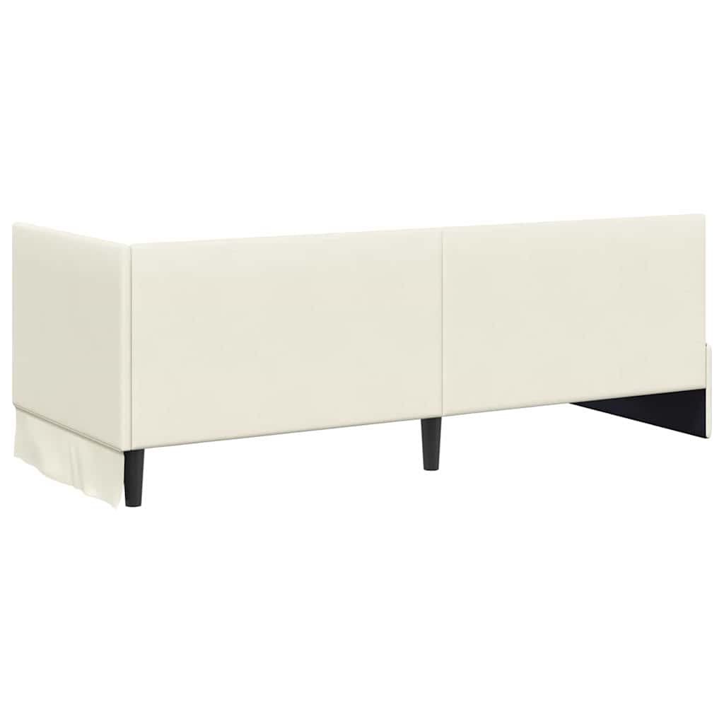 Hjørnesengramme Med Madras Creme 80 X 200 Cm Fløjl - Billede 9