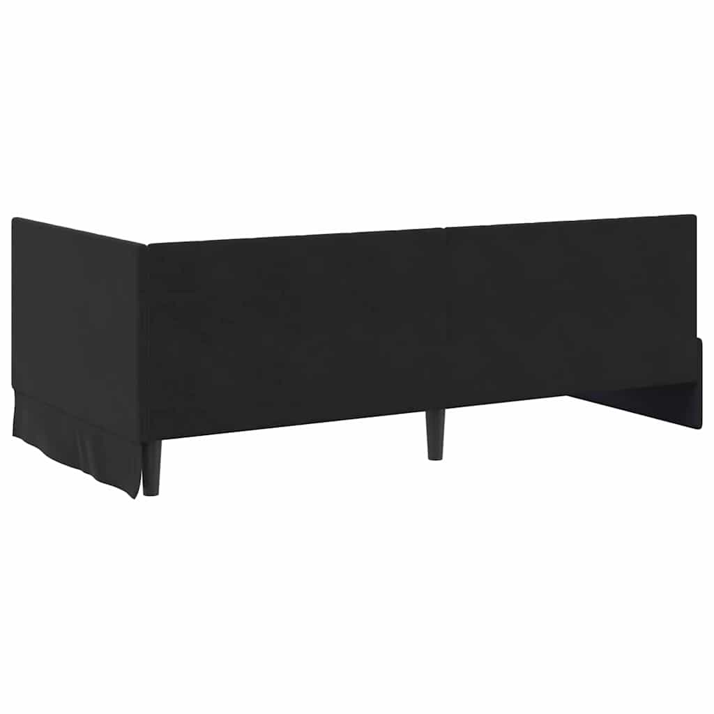 Hjørnesengramme Med Madras Sort 90 X 200 Cm Fløjl - Billede 9