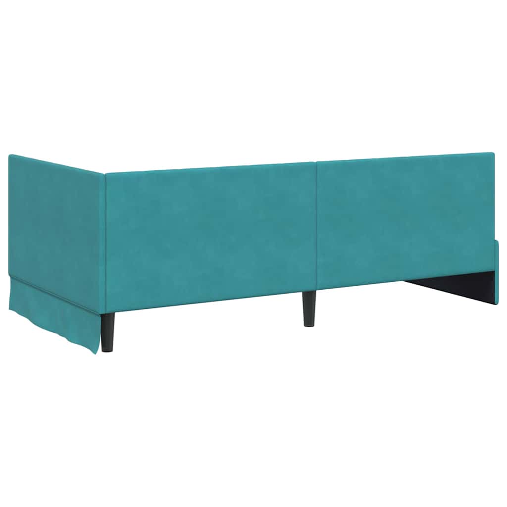 Hjørnesengramme Med Madras Turkis 90 X 200 Cm Fløjl - Billede 9