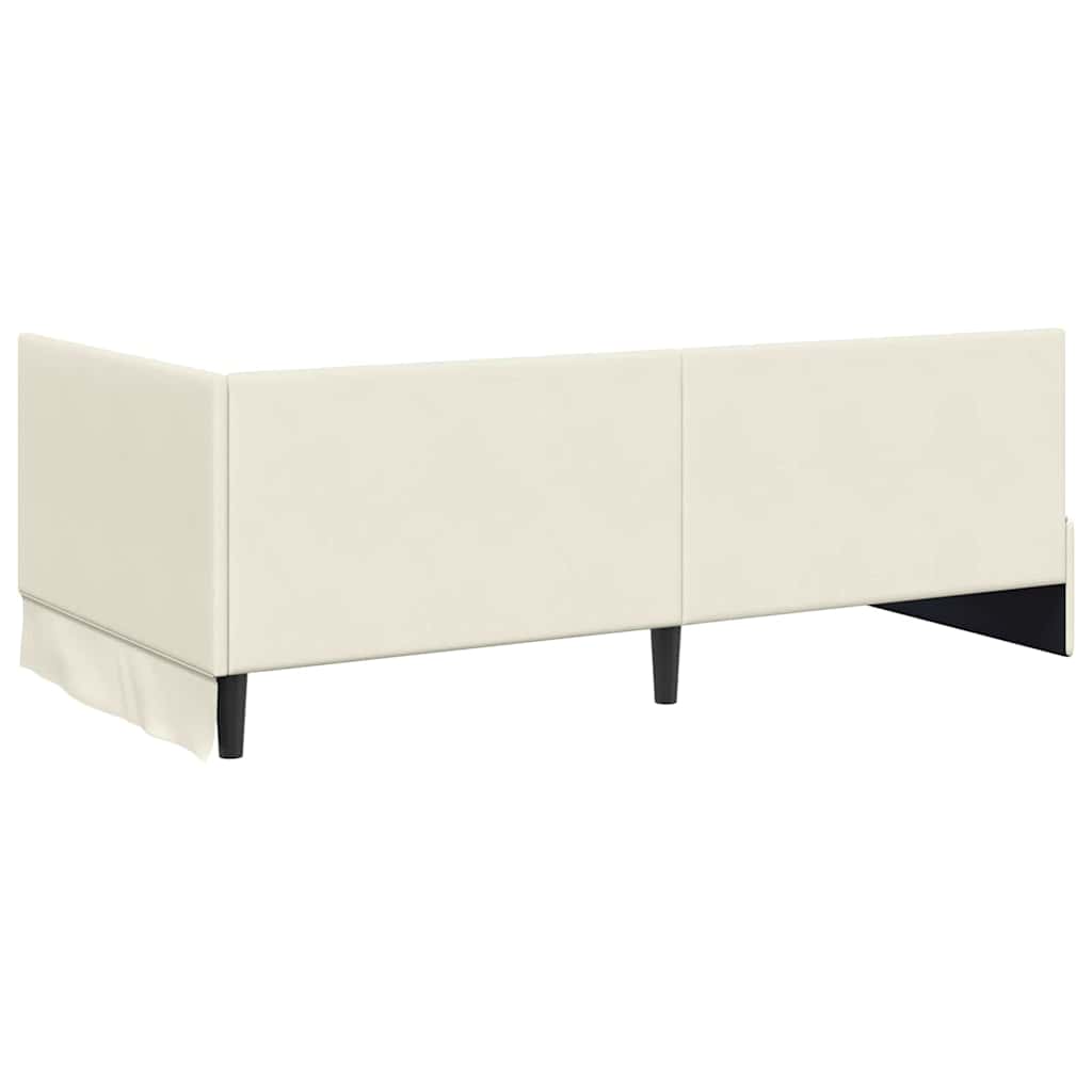 Hjørnesengramme Med Madras Creme 100 X 200 Cm Fløjl - Billede 9