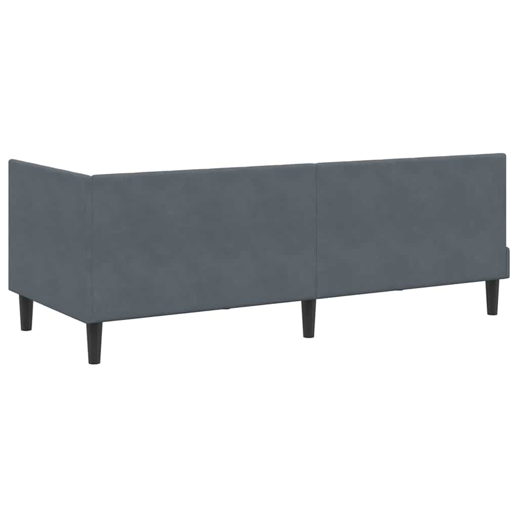 Hjørnesengramme Med Madras Mørkegrå 80 X 200 Cm Fløjl - Billede 9